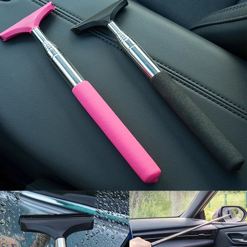 Telescopic Handle Wiper for Car Rearview Mirror Wipe Water Long Handle front Window Mist Cleaner Clean Dirt Car Cleaning Tool