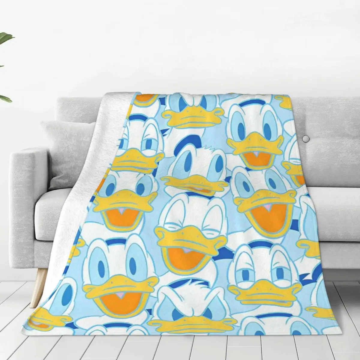 

Donald Duck Blanket Flannel Printed Cozy Super Warm Throw Blankets for Home Outdoor Bedding Throws