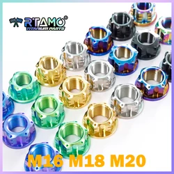 RTAMO Gr5 Titanium Nut M16 M18 M20 CNC Slotted Cross Nut Motorcycle Rear Axle Swingarm Nut (1pc)