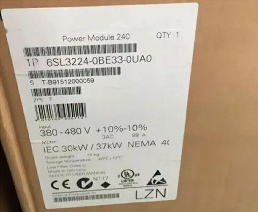 Brand new  6SL3224-0BE33-0UA0  6SL3224-0BE33-7UA0  Warrently One-year