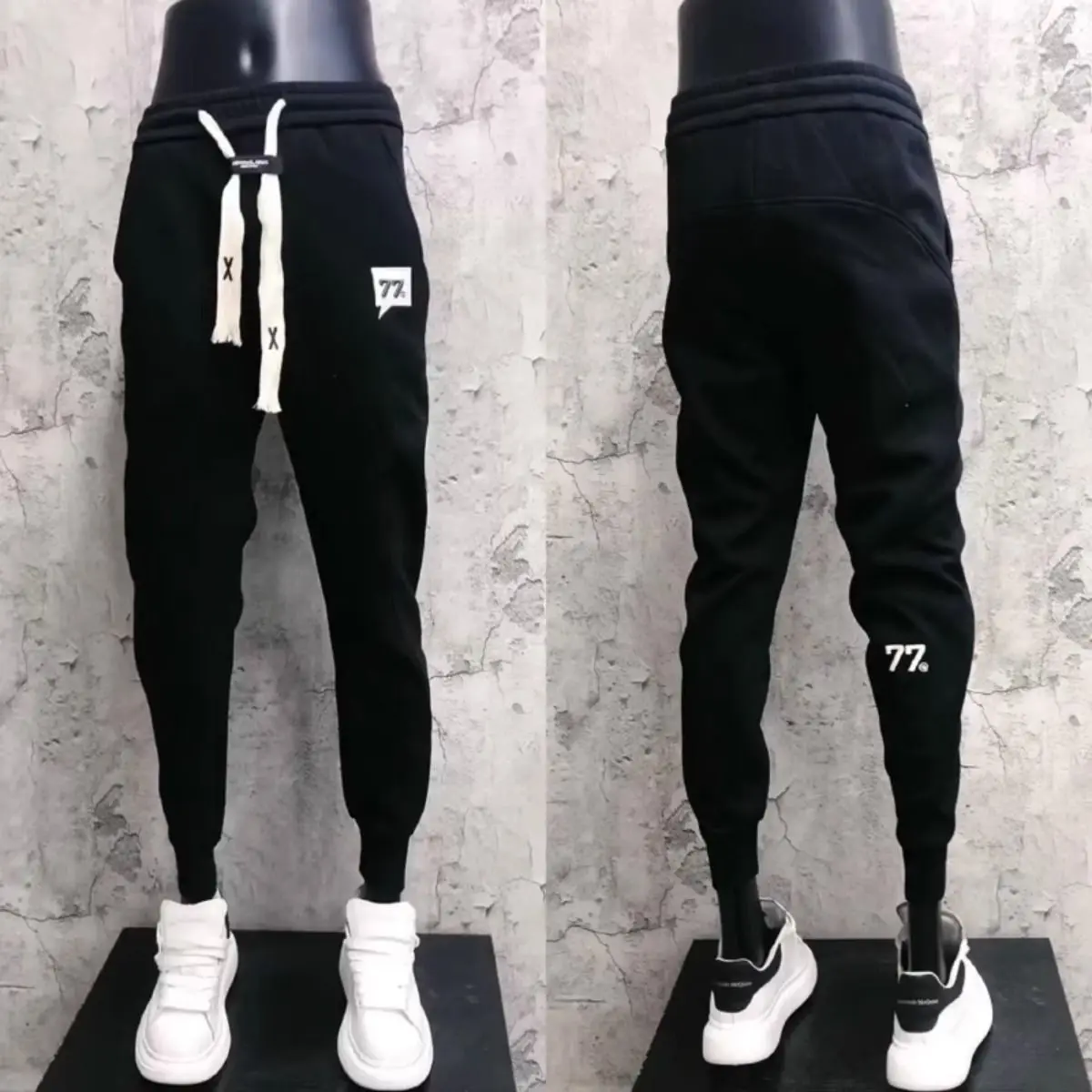 Spring and Autumn 2026 Fleece Small Foot Casual Pants Premium Versatile Tie Sweatpants Fashion Trend Men's Harlan Pants