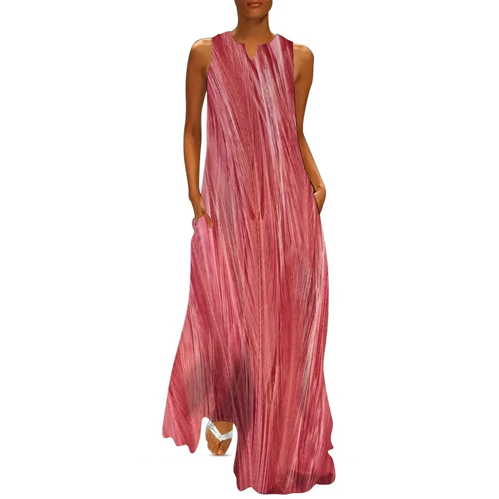 

Pink Feather Teture Long Dress Women dresses summer dress women 2025 woman 2025 Women's dresses