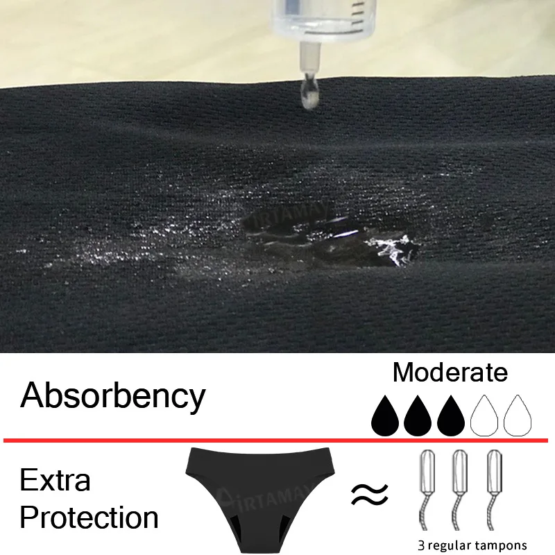 Women Seamless Period Swimwear Leakproof Menstrual Bikini Bottoms 4 Layer Absorbent Swim Panties No Pad Beach Briefs view 4