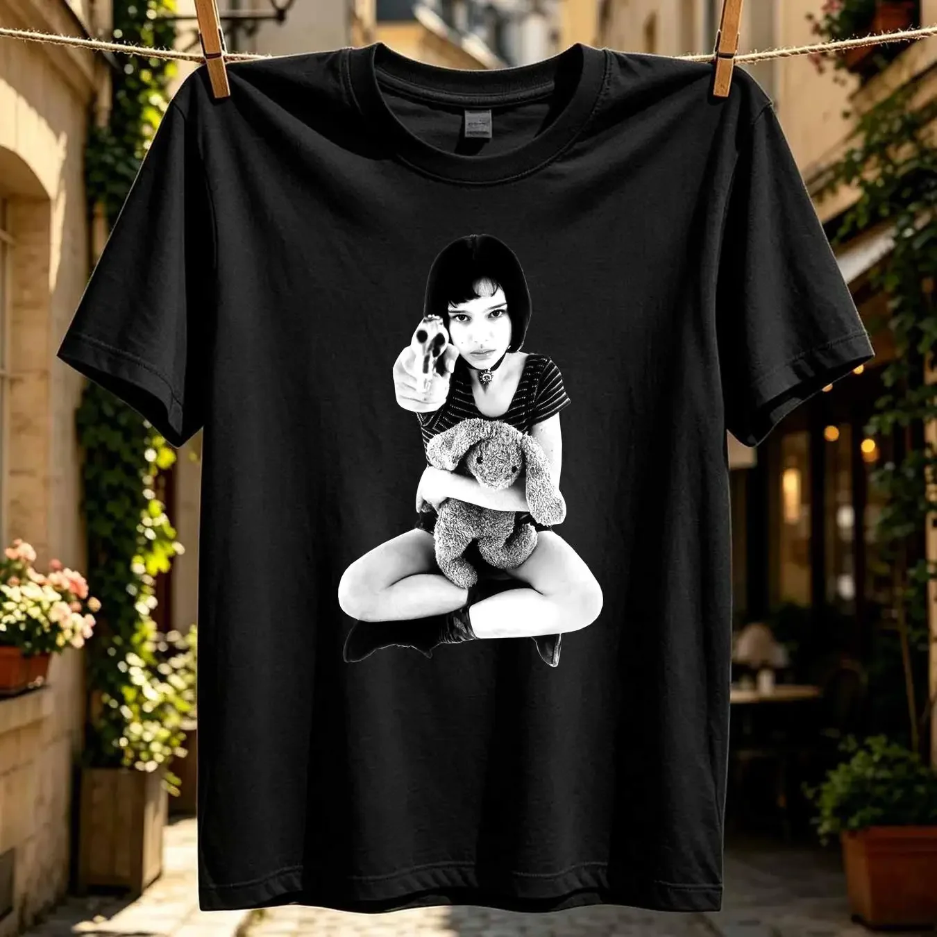 washed T Shirt E1SYNDICATE LEON THE PROFESSIONAL MATHILDA TAXI DRIVER LOLITA GUN 4833 long or short sleeves vintage Washed