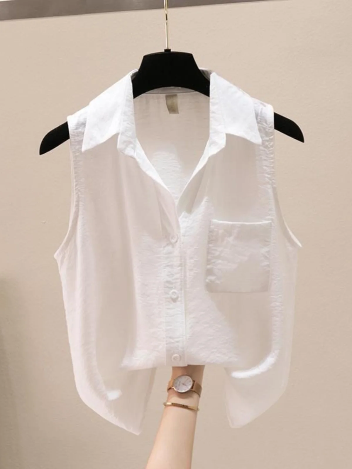 

Летний женский Svel irt со свободным воротником, универсальный дизайн ort Sve, модный жилет, топ Ele, прямой крой, хлопок