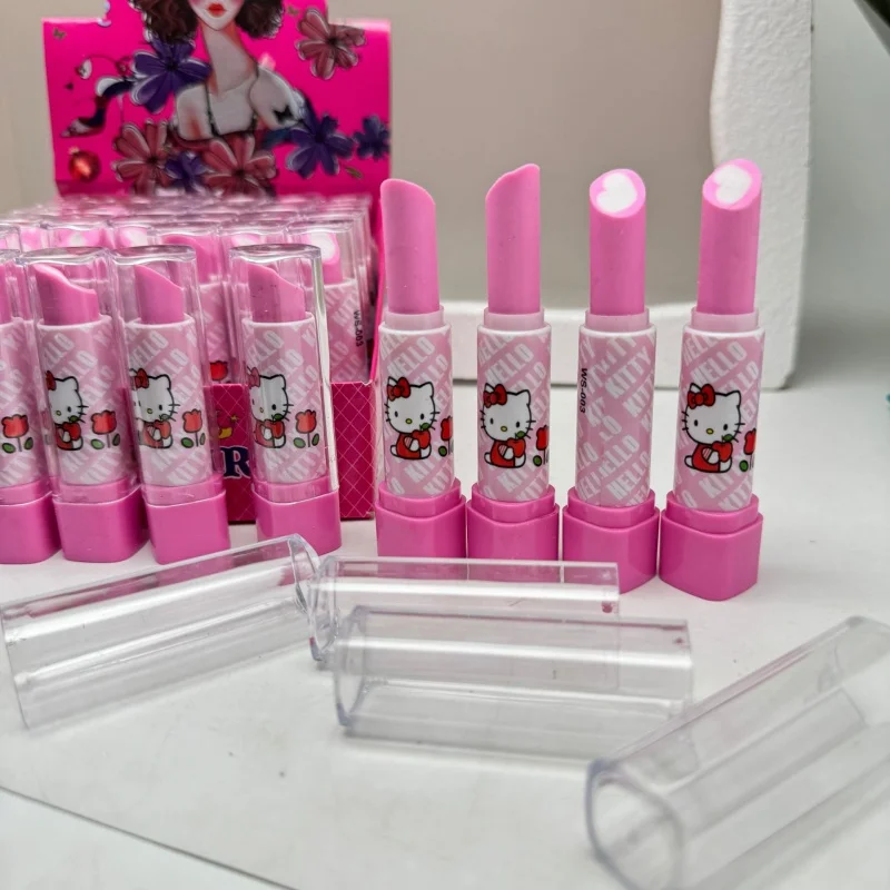 

36 шт./лот Sanrio Kawaii Kitty губная помада в форме ластика милый пишущий рисунок резиновый ластик для карандашей канцелярские принадлежности детский подарок