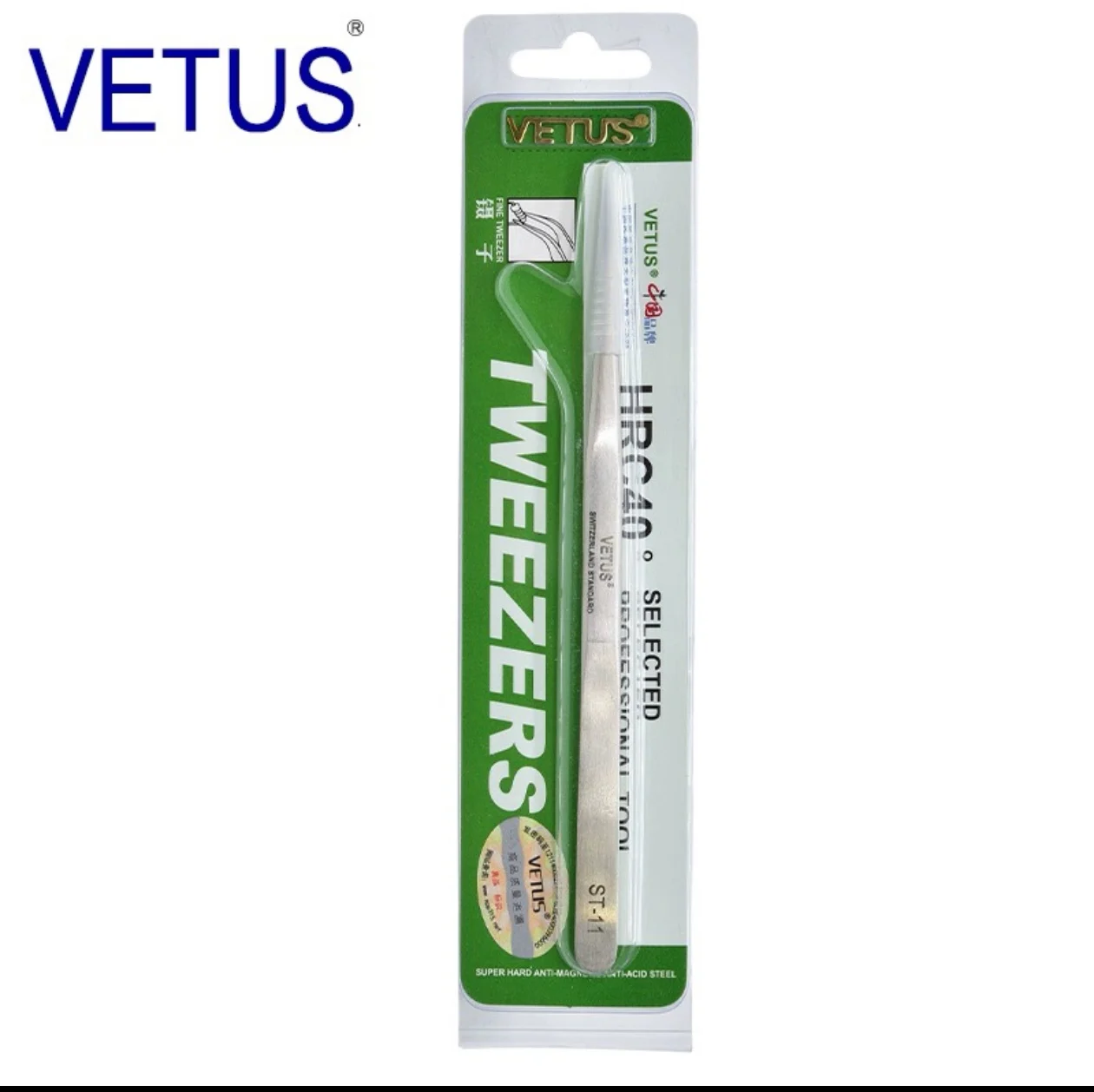 Vetus – pincettes trempées Non magnétiques, pincettes expérimentales pointues de haute précision en acier inoxydable St11/St15