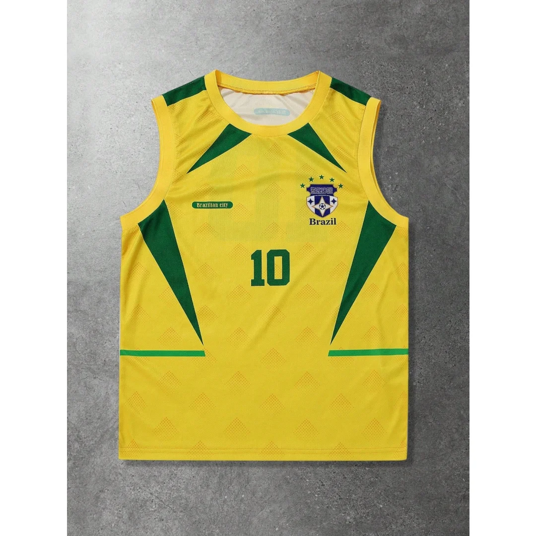 Herren 2026 Lässiges Frühling/Sommer Sport-Tanktop Brasilien Farbblock Ärmelloses Trikot Athletik-Unterhemd für Basketball und Laufen – Detail 1