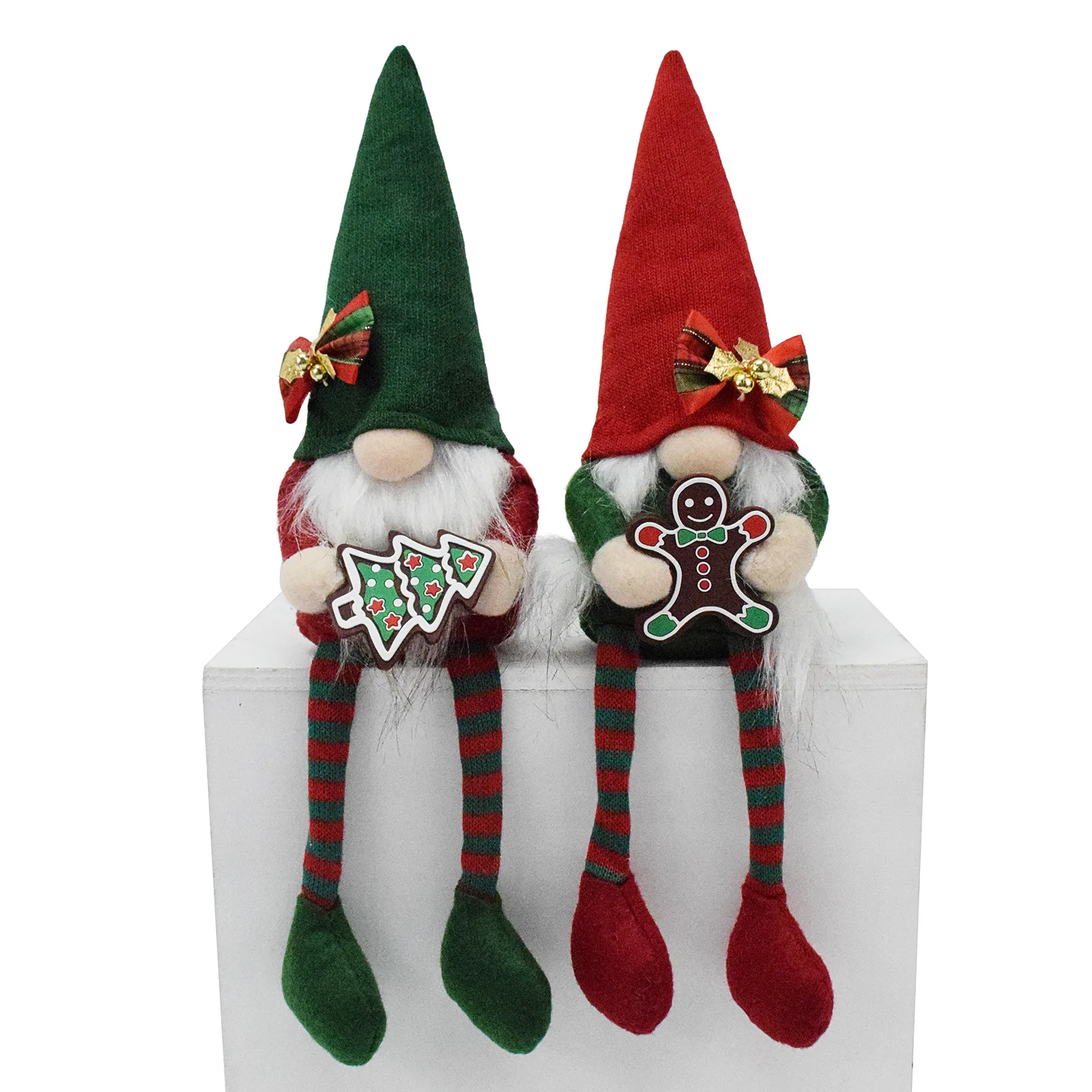 جديد 37 سنتيمتر عيد الميلاد البسكويت الأقزام دمى طويلة الساق مجهولي الهوية ، شجرة عيد الميلاد الديكور المعلقات ، عيد الميلاد الجدول زينة هدية #2