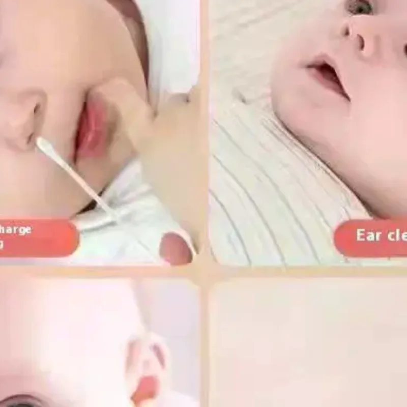 100/200 قطعة مزدوجة الرأس متعددة الأغراض وكيل الفلورسنت الحرة تنظيف حفائظ أعواد قطنية الطفل التمريض لوازم الطفل أعواد قطنية #1