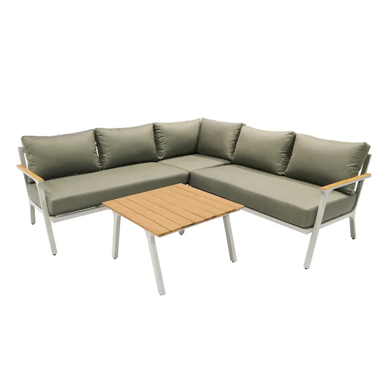 

New Luxury L Shape Cast Aluminum and Aluminum Tube Outdoor Sofa Set for Living Room Hotel Villa Park-Versatile Conversation