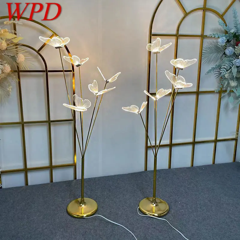 

WPD Modern Landscape Atmosphere Floor Lamp LED Creative Butterfly Standing Lights for Wedding Party Stage Background Decor