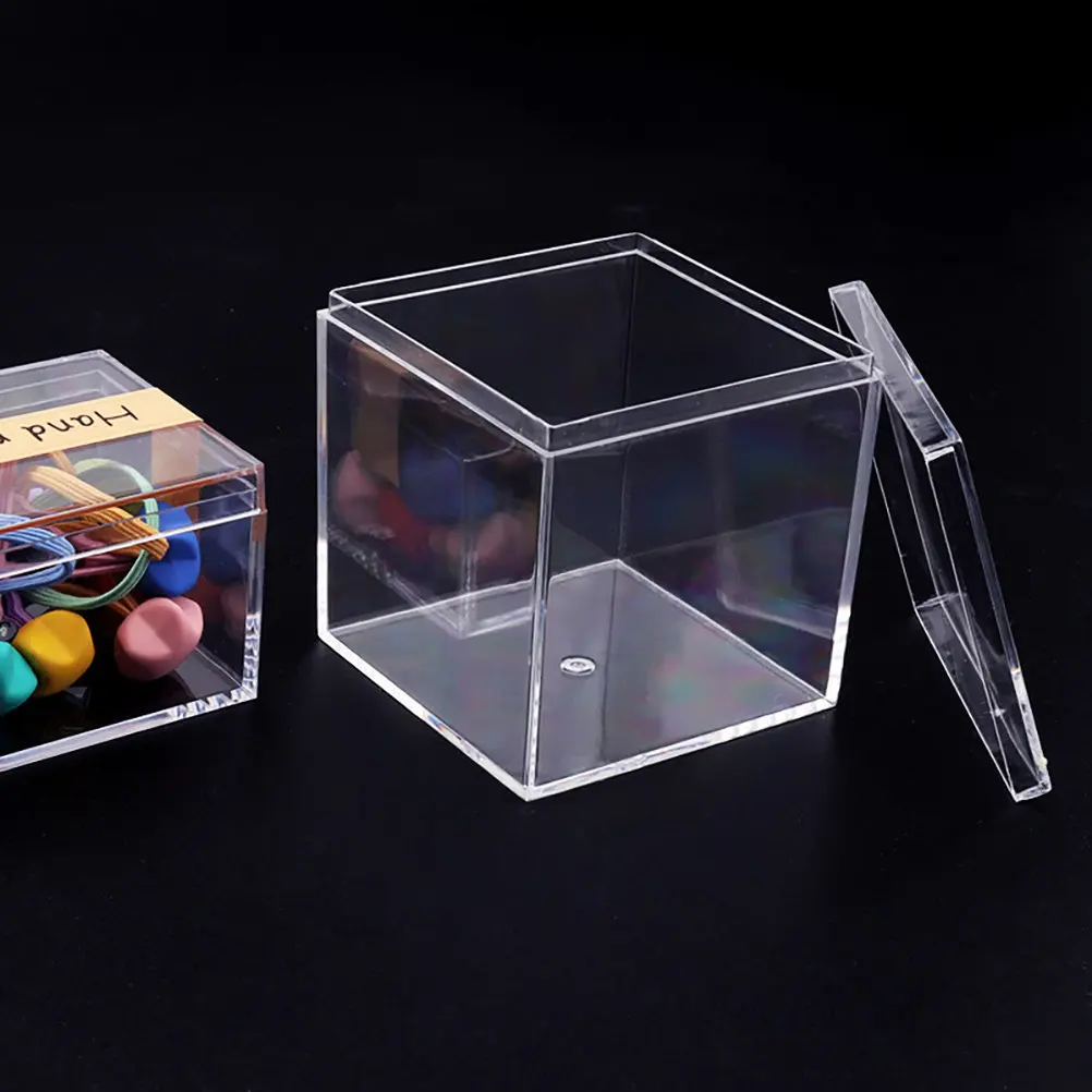 

12Pcs 8.5cm Square Transparent Ps Display Case Cube Box for Candy Jewelry Collectibles Art Craft Makeup Storage Organizer