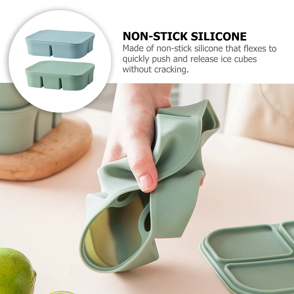 

2 Pcs Ice Grid Complementary Food Box Silicone Freezer Container Mold Molds Containers