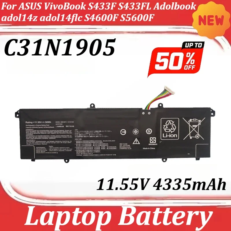 SWZY C31N1905 11.55V 4335mAh for ASUS VivoBook S433F S433FL Adolbook adol14z adol14flc S4600F S5600F Laptop Battery