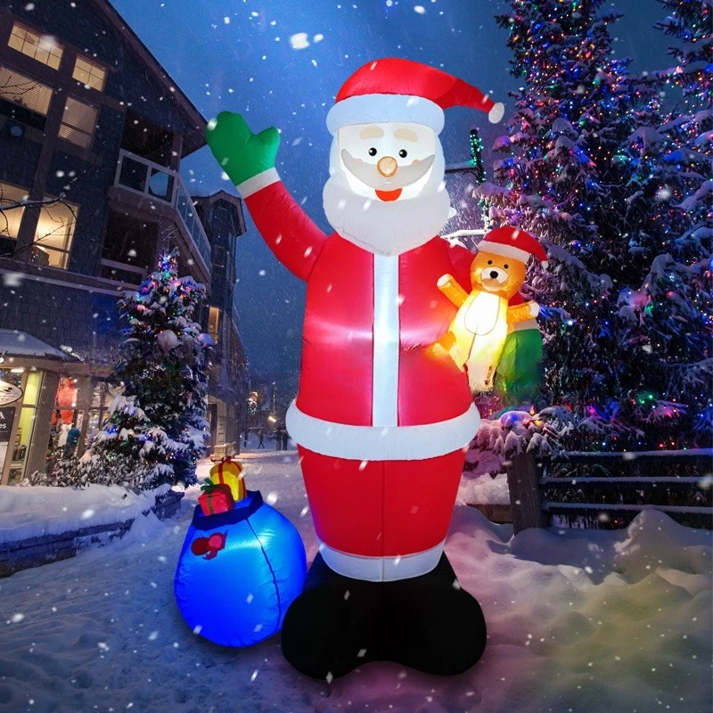 

2.1M Outdoor Inflatable Christmas LED Santa Claus Outdoors Christmas Inflatable for Garden Outdoor Decorations
