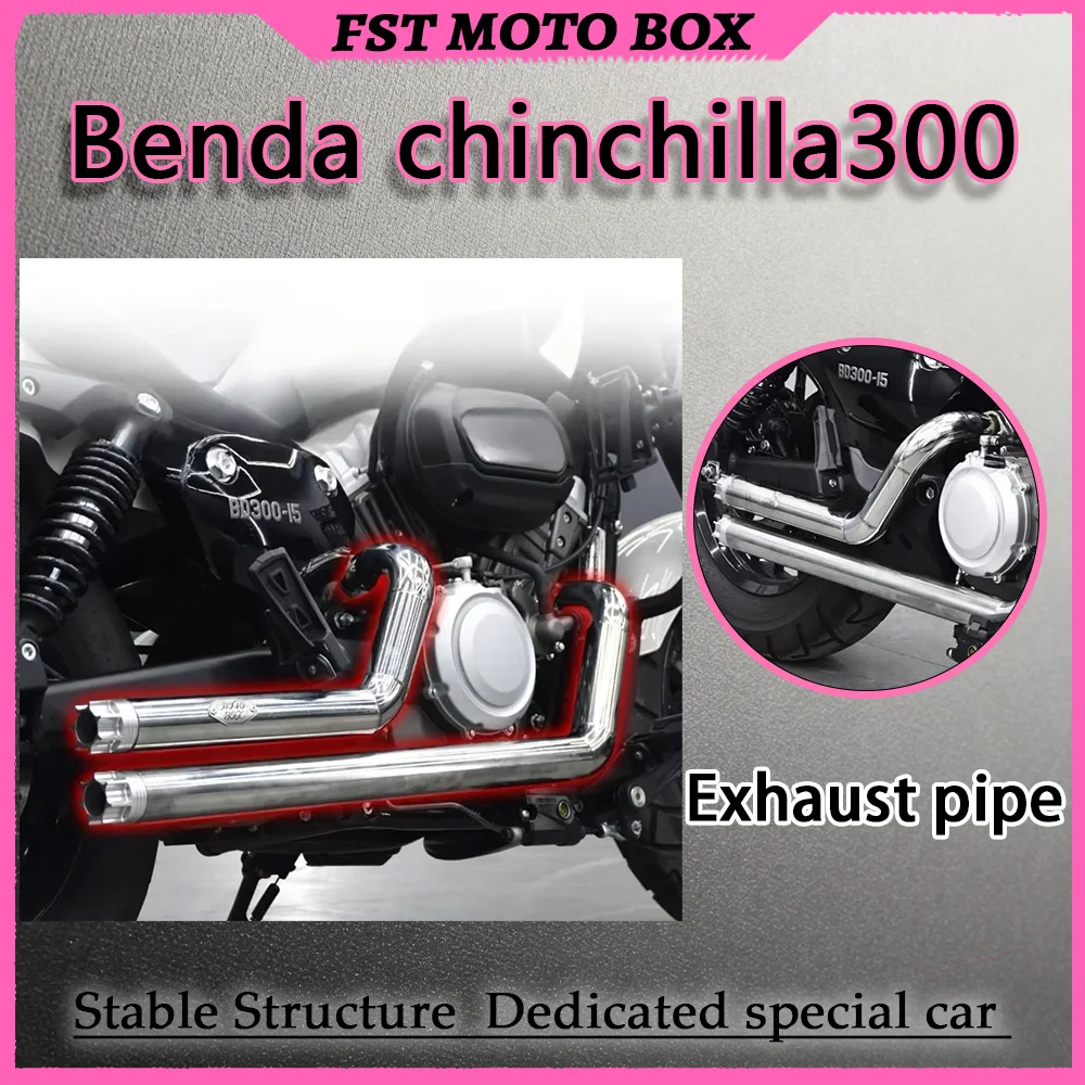 FOR Retro Full Exhaust System Benda chinchilla BD300 with Polished Brass Spouts Original Mount Standard Gapless Installation