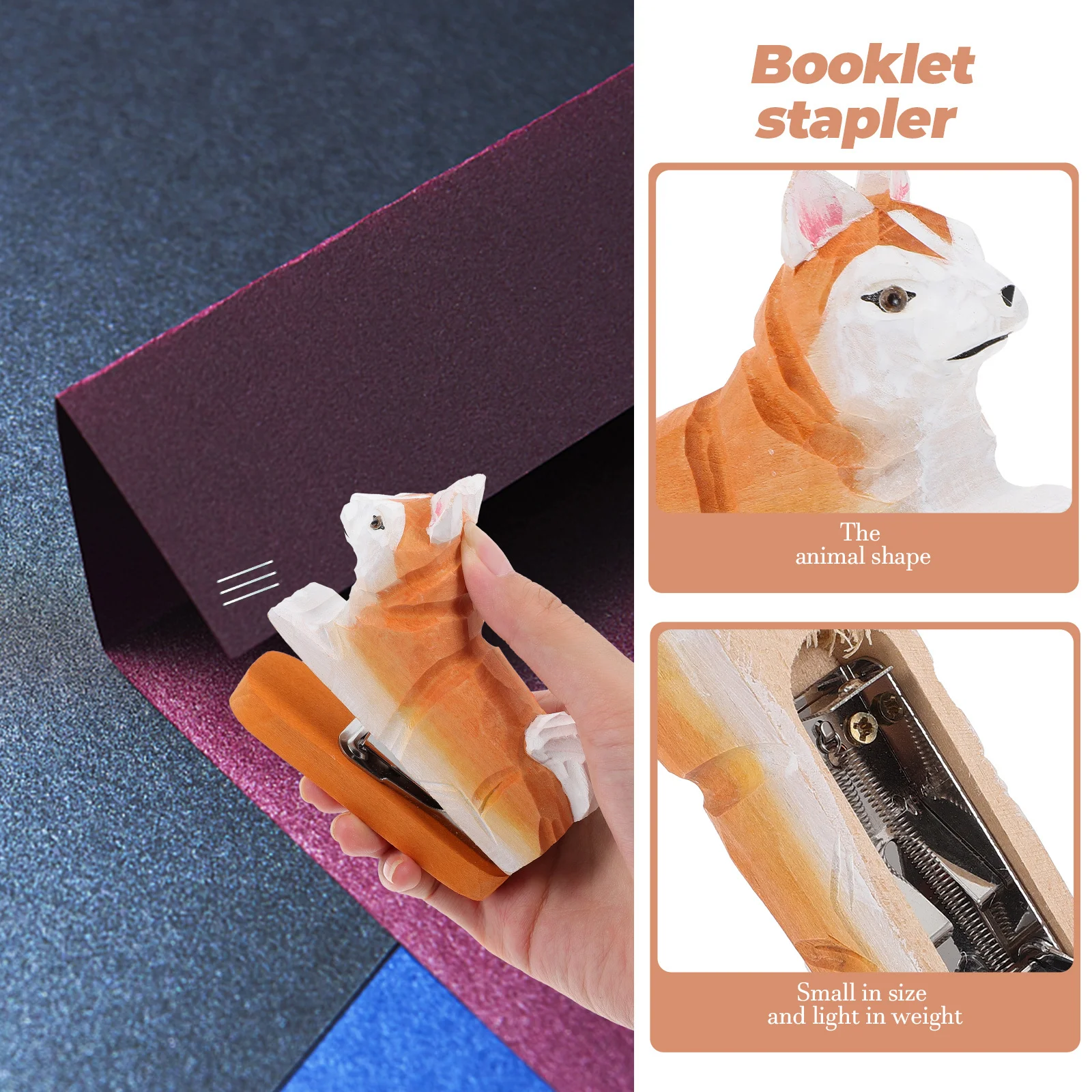 

Handmade Wooden Animal Stapler Cute Paper Stapler Office Decor Mini Stapling Tool for Student Stationery Gift Staplers