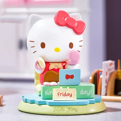 Miniso Sanrio Hello Kitty Lovely Week Series Blind Box Cartoon Anime Birthday Present Mystery Box Tabletop Decoration Girl Gift