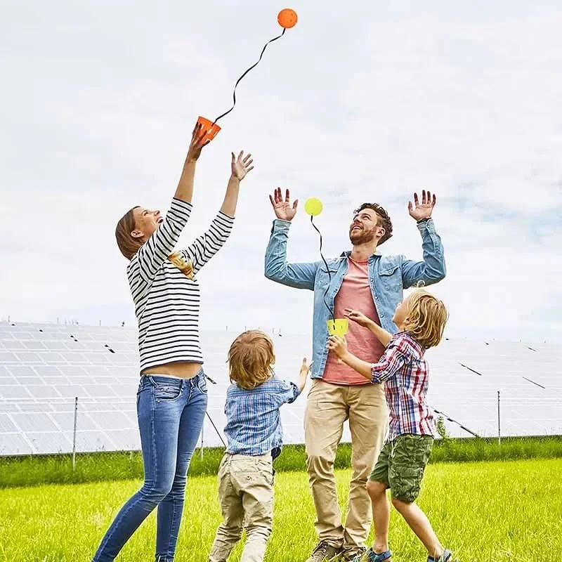 子供の感覚トレーニング機器ボールをキャッチするための射出発射投げおもちゃ屋外インタラクティブおもちゃ子供の手と目のコーディネーション