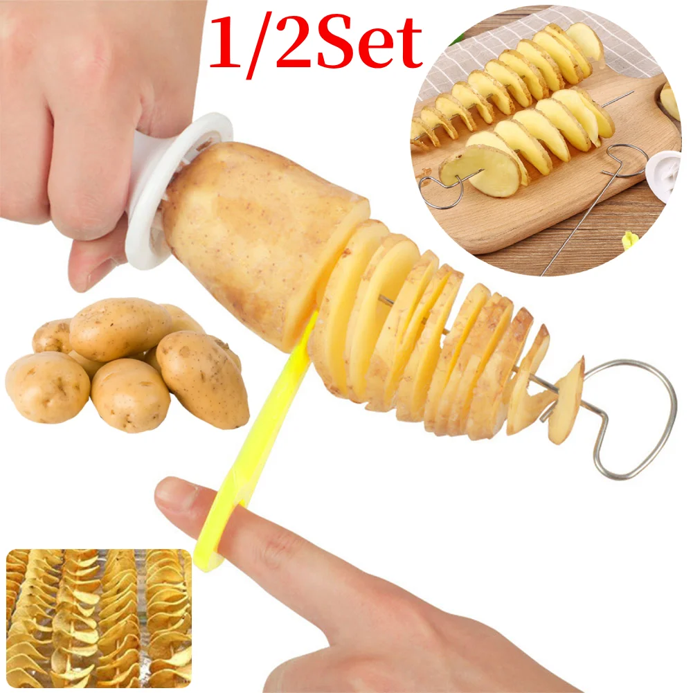 

Whirlwind Potato Spiral Cutter Potato Tower Making Machine Vegetable Slicer Creative Vegetable Tools Kitchen Accessories Gadgets