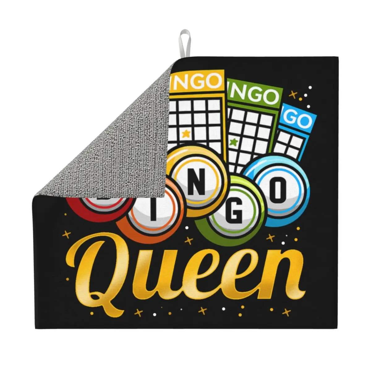 Custom Bingo Queen Dish Drying Pads Custom Absorbent Microfiber Fast Dry Drainer Mats