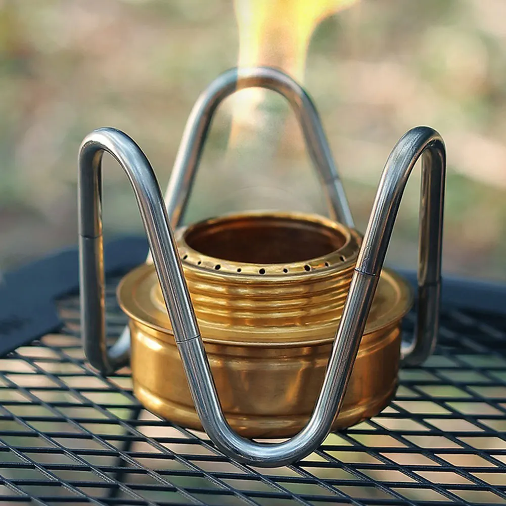 ブラケット付き屋外アルコールストーブ ポータブルクッキングストーブ 調整可能な火力 超軽量アルコール炉 屋外サバイバル用