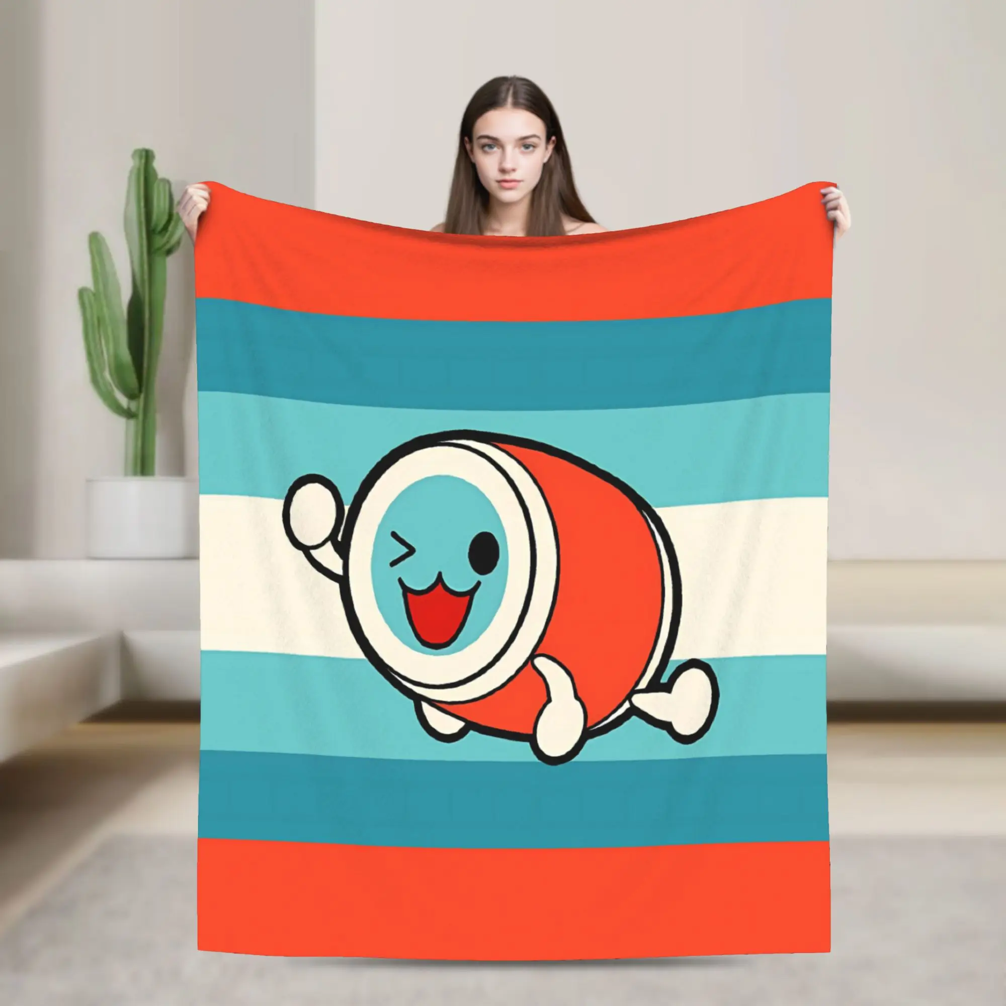 Super Warm Blanket Decorative Taiko no Tatsujin Throw Blanket  Flannel Bedspread For Bedroom Fashion Sofa Bed Cover