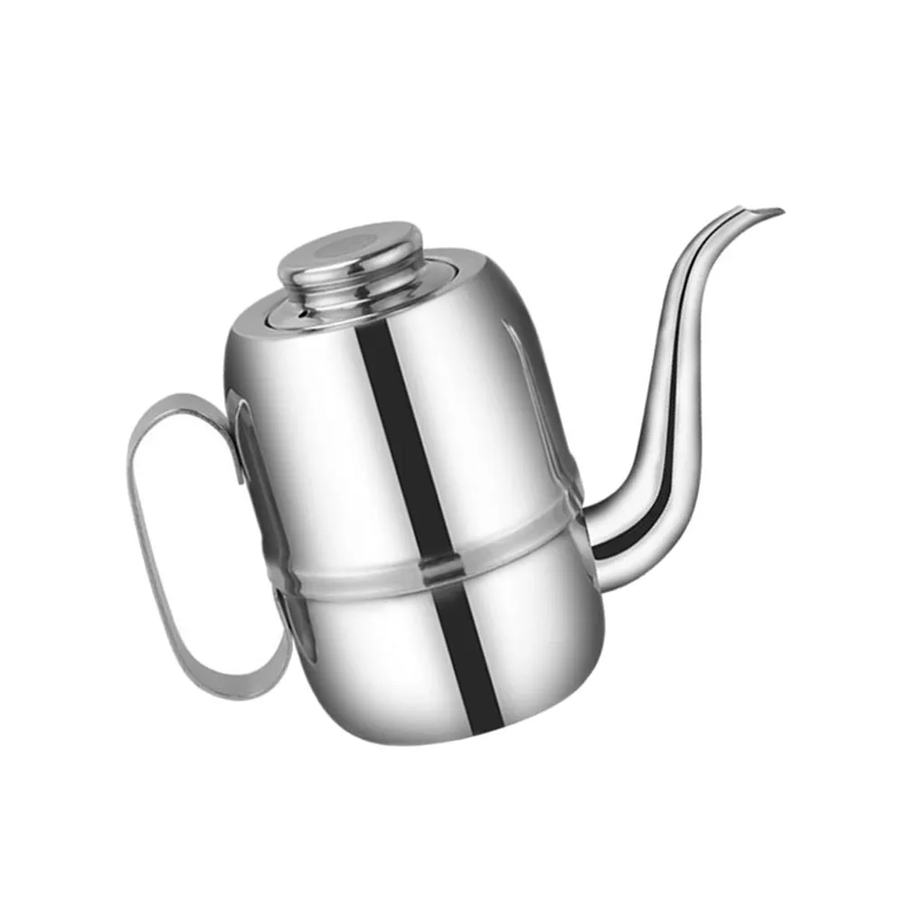 Dispensador de Aceite de Acero Inoxidable con Boquilla Larga y Estrecha, Superficie Pulida, Aceitera, Vertedor de Salsas, Contenedor de Vinagre, Diseño Antigoteo