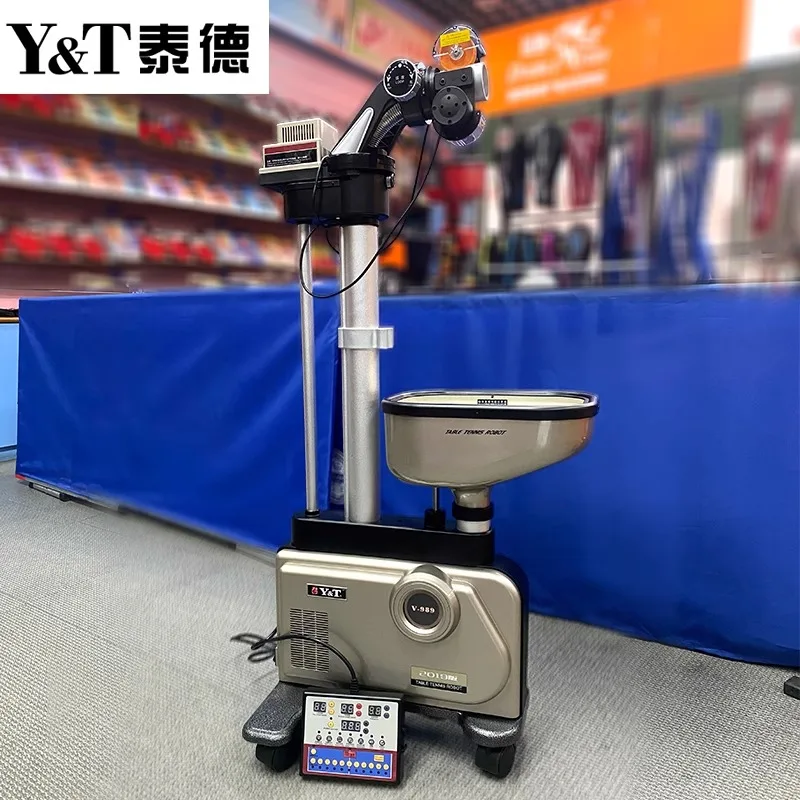 Y&T V989 Auto-Recycle Table Tennis Robot Professional Indoor Use High Level Smart Serve  Table Tennis Training Machine