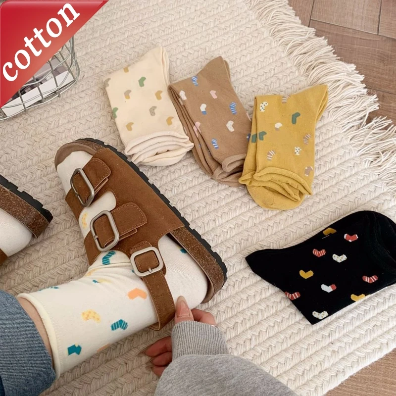 1/5 Paar Damensocken, koreanische Cartoon-Socken, niedlich, süß, Kawaii, modisch, lässig, vielseitig, bequem, hochwertige Baumwollsocken für Mädchen