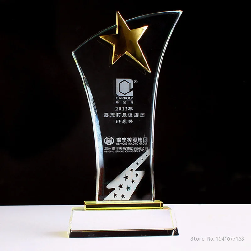 

Crystal Metal Trophy Custom, Creative, High-End, Home Decor, Music competition, Prize, Personalized Five-Pointed Star