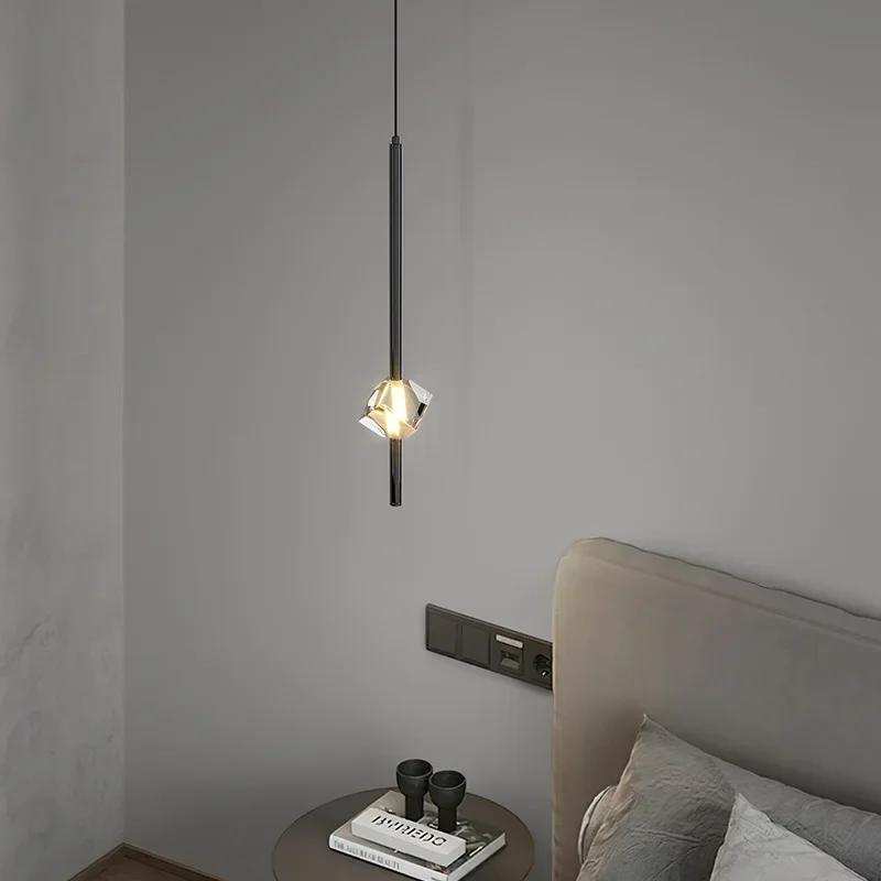 Modern luxury crystal Pendant Lights glossy vertical home decoration living room bedroom dining room ceiling chandelier