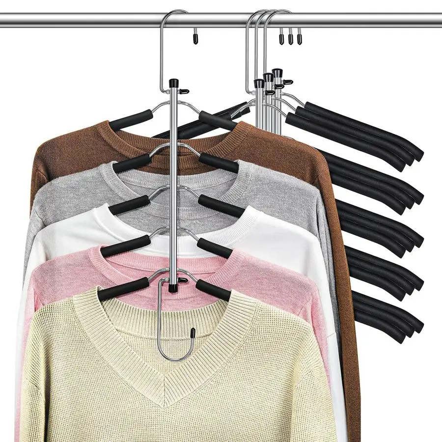 Hangers Space Saving Shirt Organizer, Non Slip Multi Shirt Hangers for Closet with Foam Padded Closet Organizers and Storage fo