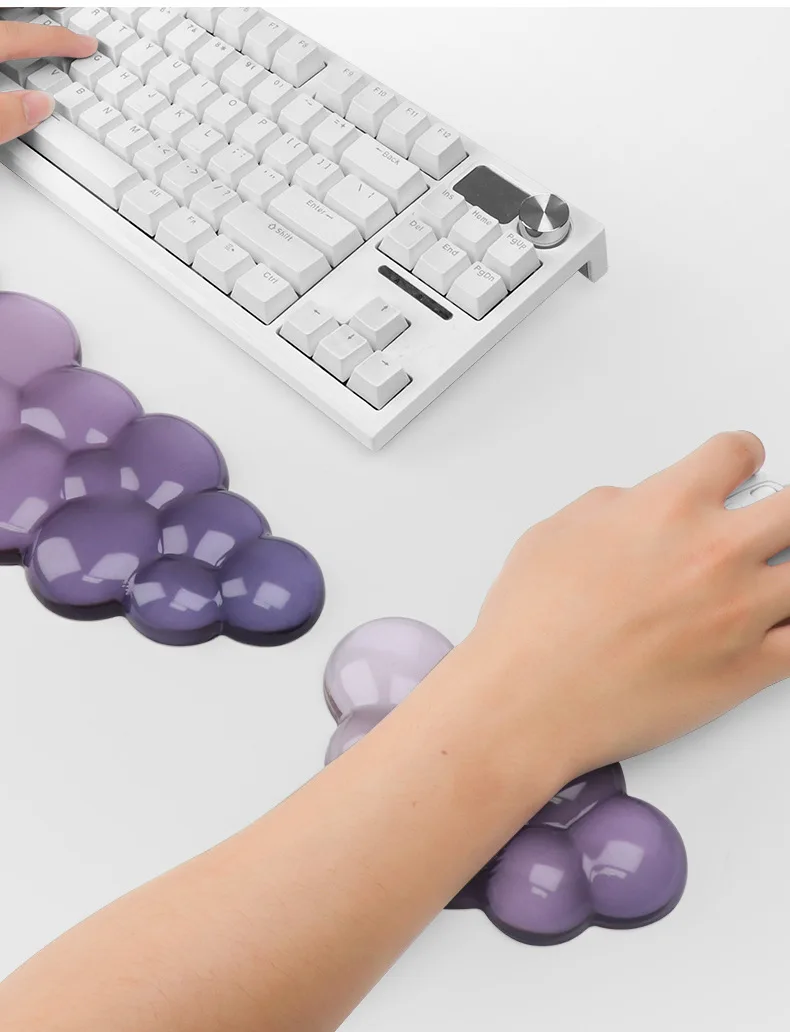 Cloud-Silikon-Handgelenkauflage für Tastatur, transparente Schreibtischunterlage mit Farbverlauf für Büro und Gaming, 5 Farboptionen – Detail 15