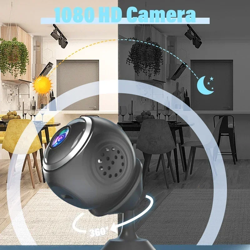 Minicámara inteligente de seguridad para el hogar, videocámara de vigilancia pequeña, IP, monitoreo remoto, visión nocturna, Invisible, 1080p, HD, Wifi