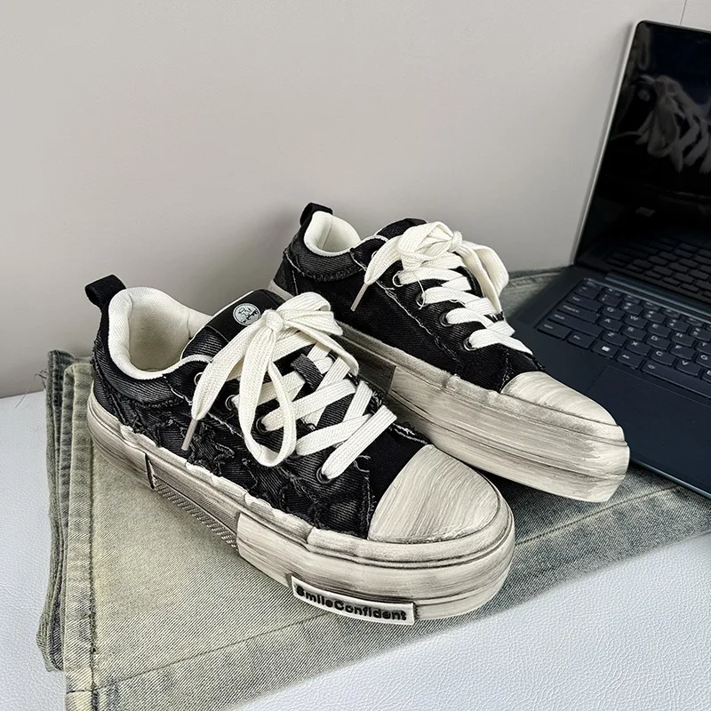 Alta qualidade sapatos brancos homens sujos sapatos de lona homem retro plataforma vulcanizar sapatos para homens tênis casuais chaussure hommes