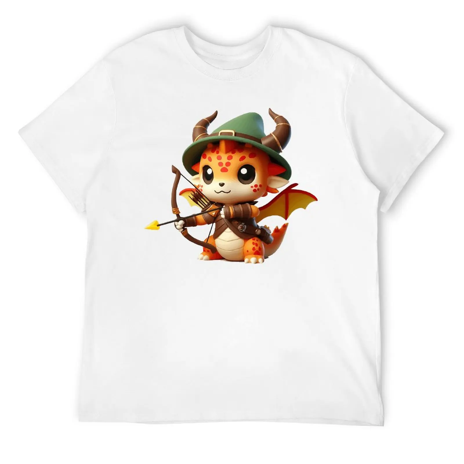 Round Neck Cute Dragon Ranger DND Class for T-shirt  Motion Tshirt Vintage Joke Fitness USA Size