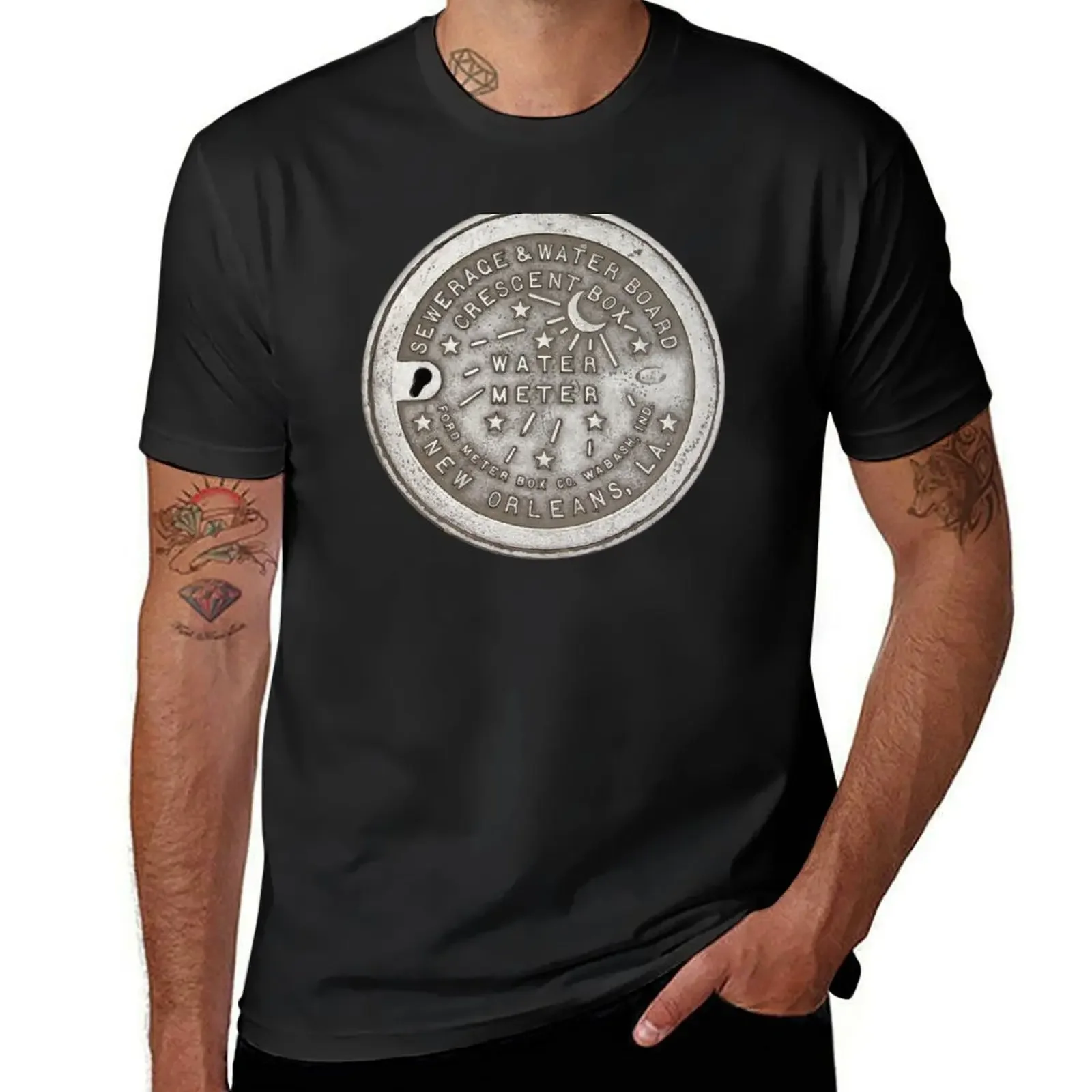 Crescent City Water Meter Cover T-Shirt tees funnys mens clothing