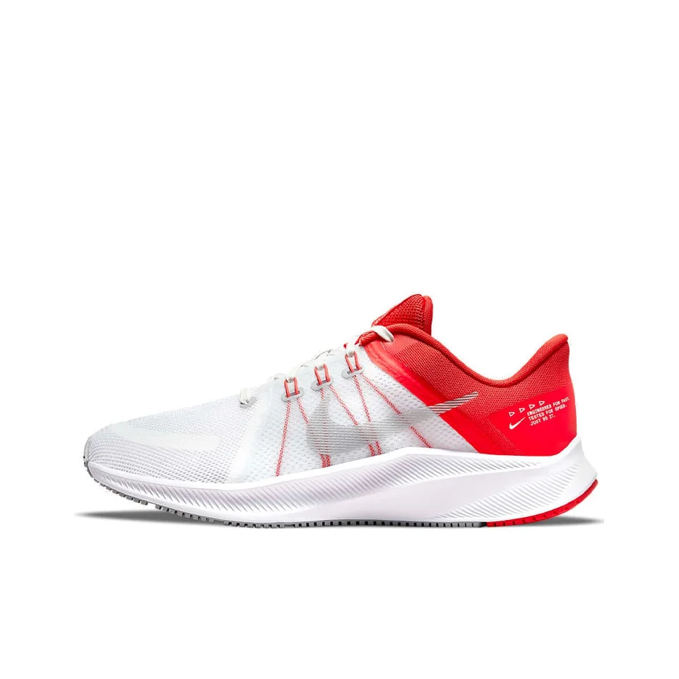 Nike Quest 4 Cushioning Breathable Lightweight Low top Training City Commuting Running Shoes Men's White Red DA1105-100