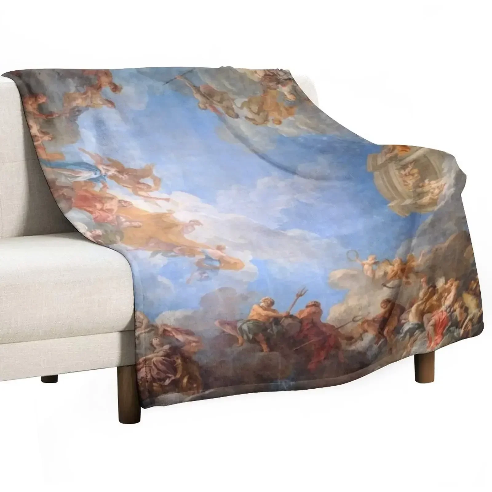 

Fresco of Angels in the Palace of Versailles Throw Blanket Heavy Soft Plaid Sofa Throw Blankets