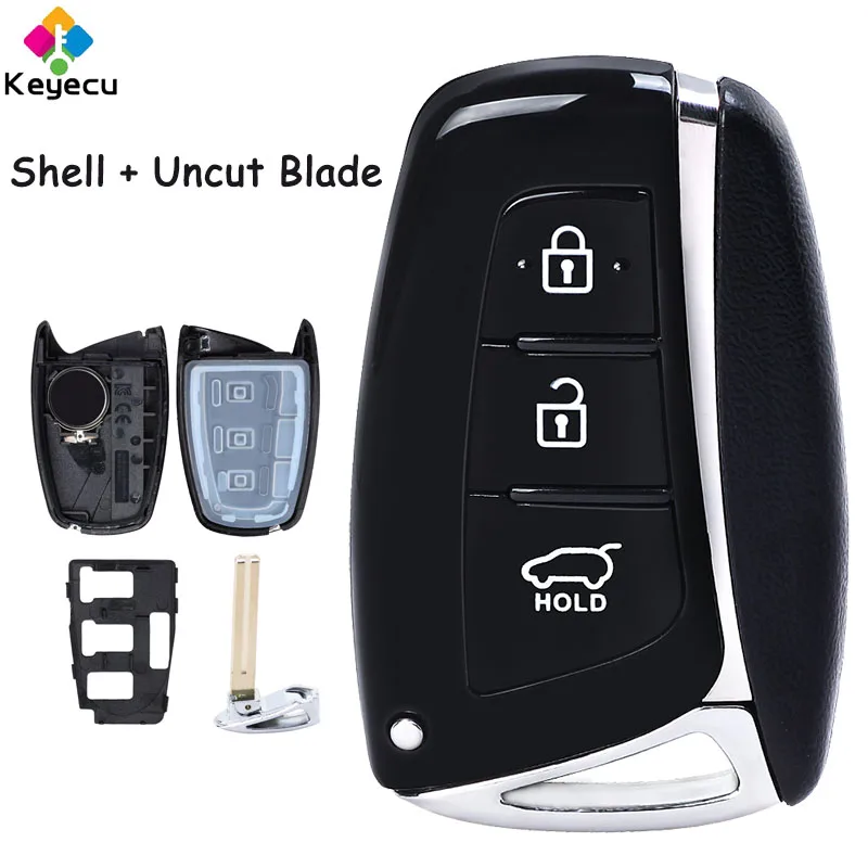 

KEYECU Smart Remote Car Key Shell Case Cover With 3 Buttons for Hyundai Santa Fe IX45 2012 2013 2014 2015 Fob 95440-2W500 2W600