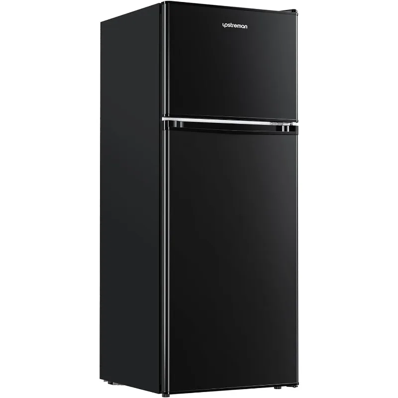 4.0 Cu.Ft. Small Refrigerator with Freezer, Dorm Essentials, Double Door Mini Fridge for Office, Bedroom, Adjustable Thermostat