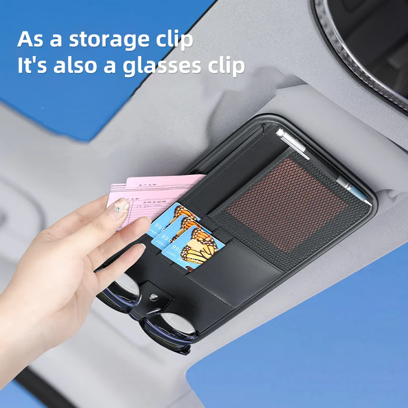 

Car Sunshade Storage Bag for JEEP Renegade Avenger Patriot Compass Wrangler Grand Zipper Sun Visor Organizer Sunglasses Holder