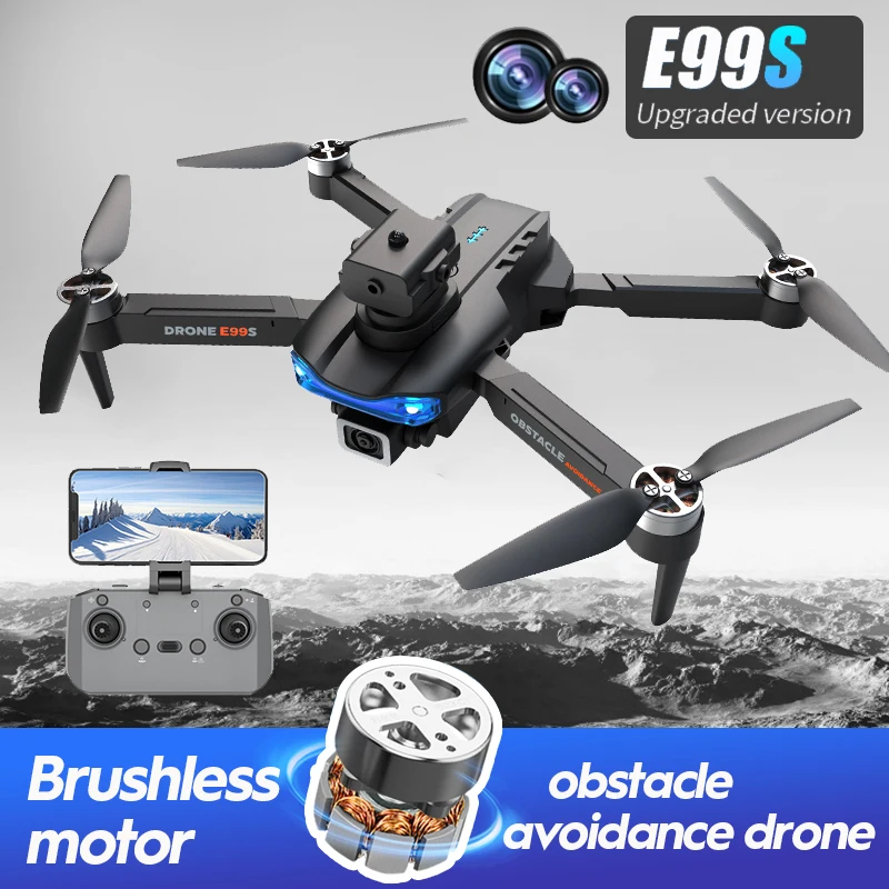 E99S 5G WiFi FPV Brushless Drone Obstacle Avoidance 4K HD Aerial Photography Aircraft Four Axis RC Aircraft children's toys