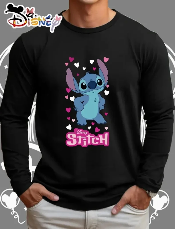 

Autumn New Mickey Minnie Anime Disney Brand Fashion Casual Trend Men Round Neck Long Sleeve T-Shirt.2026