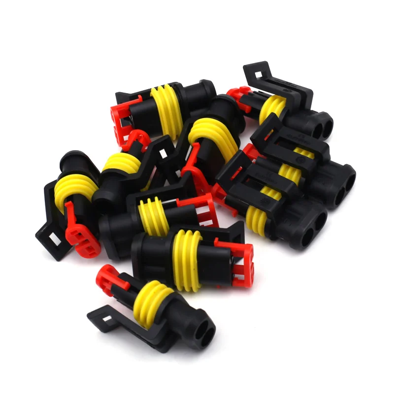 10 Kit 2 Pin impermeabile Plug Seal Sealing spina del connettore del cavo del cavo elettrico impermeabile per Auto Auto