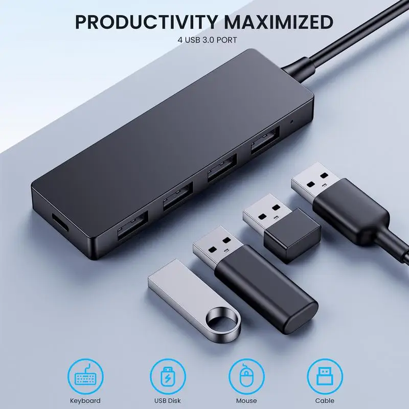 High Speed 4 Ports USB Hub 3,0 Adapter Expander Multi USB Splitter Mehrfach Extender für PC Laptop