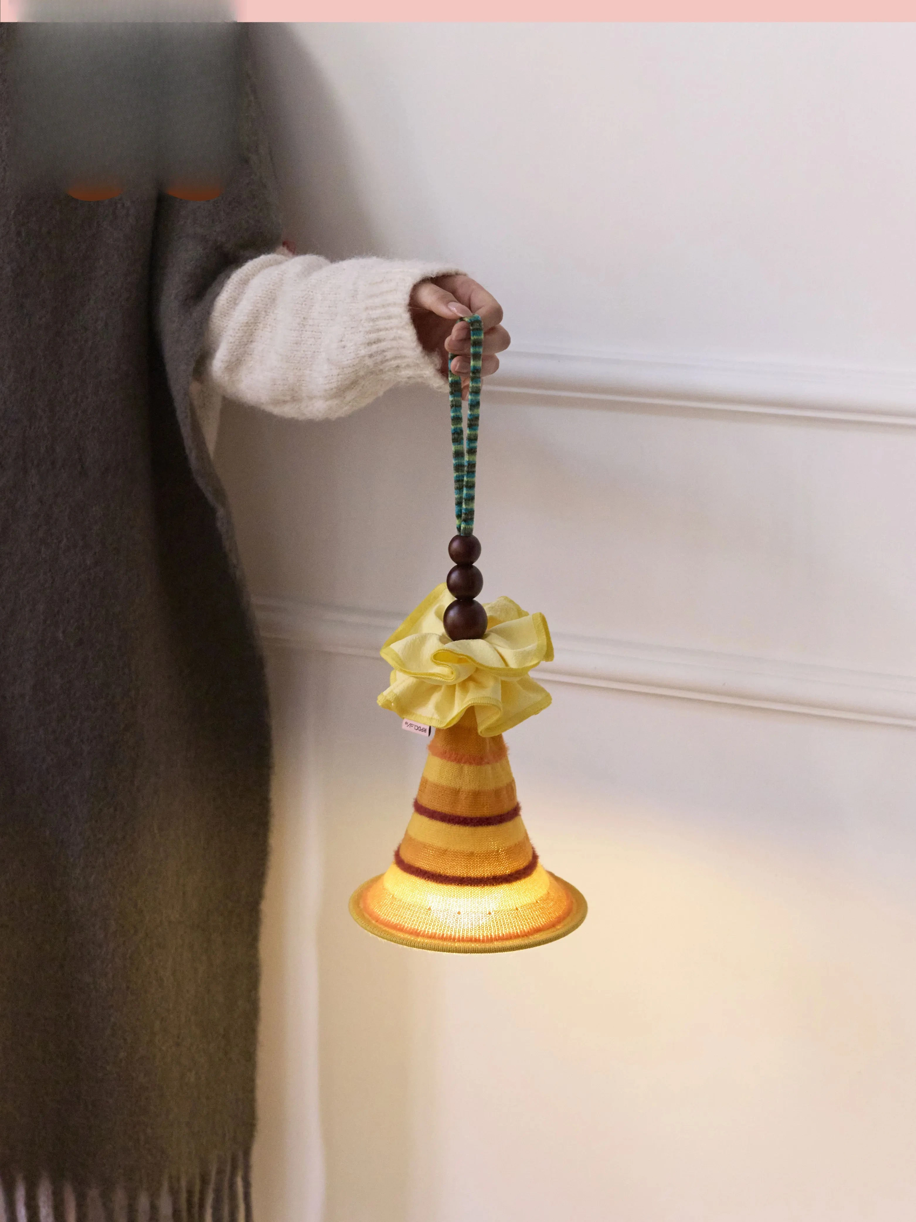 Knitted atmosphere night light creative gift striped ethnic wind hanging light