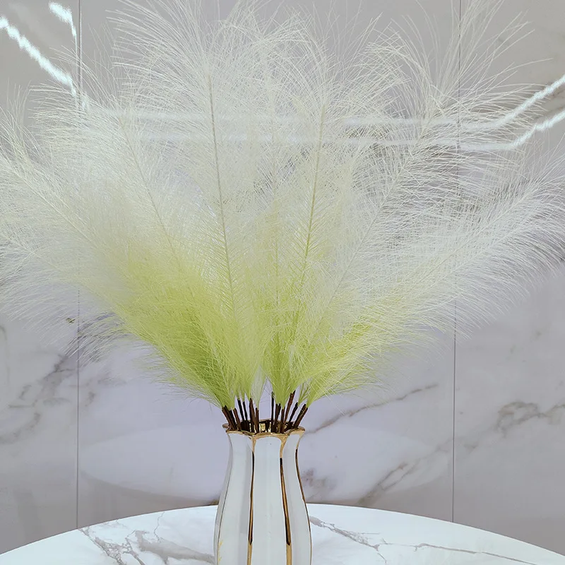 Artificial Pampas Grass Faux Pampa Pompa Gradient Color Table Centerpiece Vase Filler Home Wedding Decoration